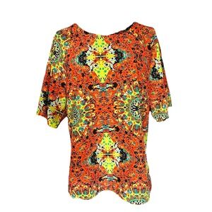 Kut From The Kloth NWT Kaleidoscope Print Short Sleeve Top, Women's Size M